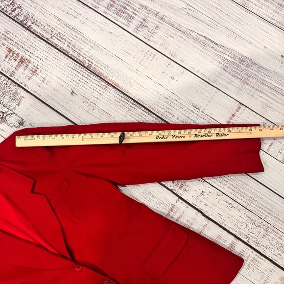 Pendleton Women’s 12 Tall Red Virgin Wool Blazer Made in USA Vintage Lined - Picture 7 of 10